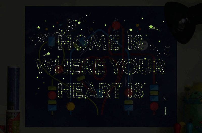 stellavie print home-is-where-your-heart-is-glow-in-the-dark-mood-large