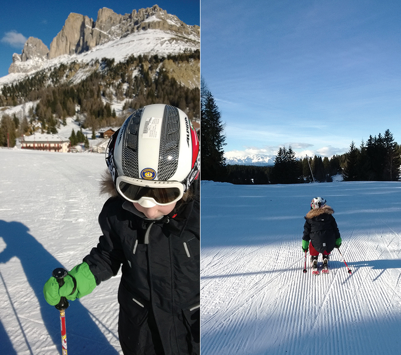 Skifahren mit Kind