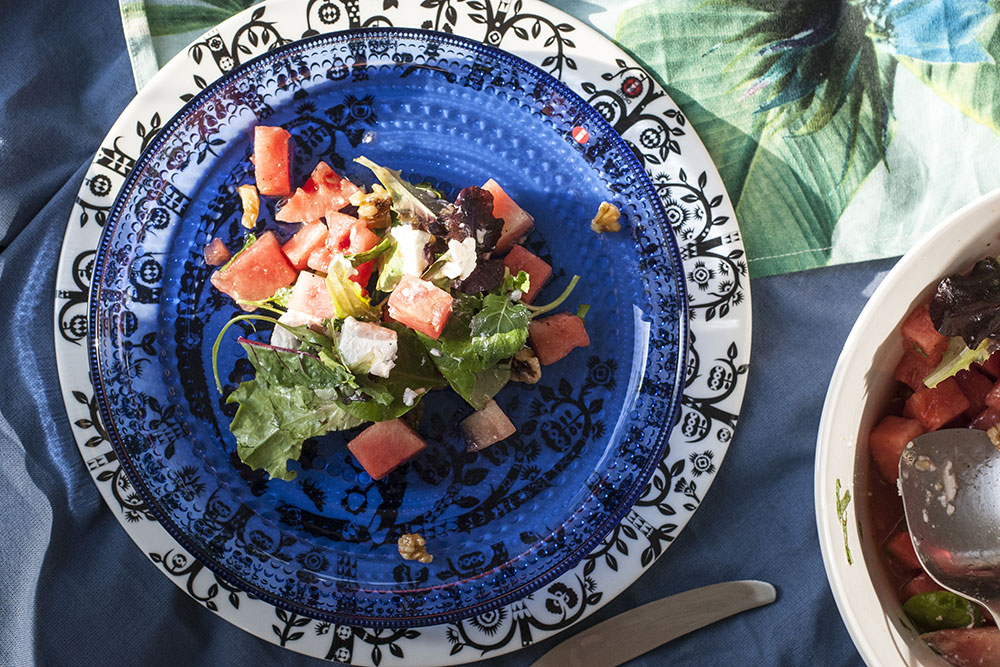 wassermelonen salat mit ziegenkaese rezept